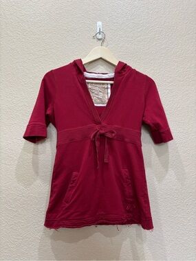VINTAGE Y2K Vanity Red Babydoll Hoodie Top Grunge Fairy McBling Small